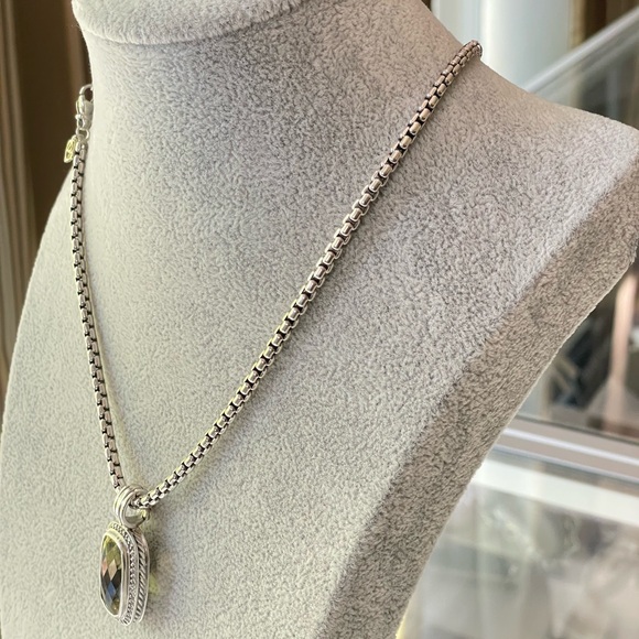 David Yurman Albion Pendant Necklace with Lemon Citrine 18" - Picture 5 of 10